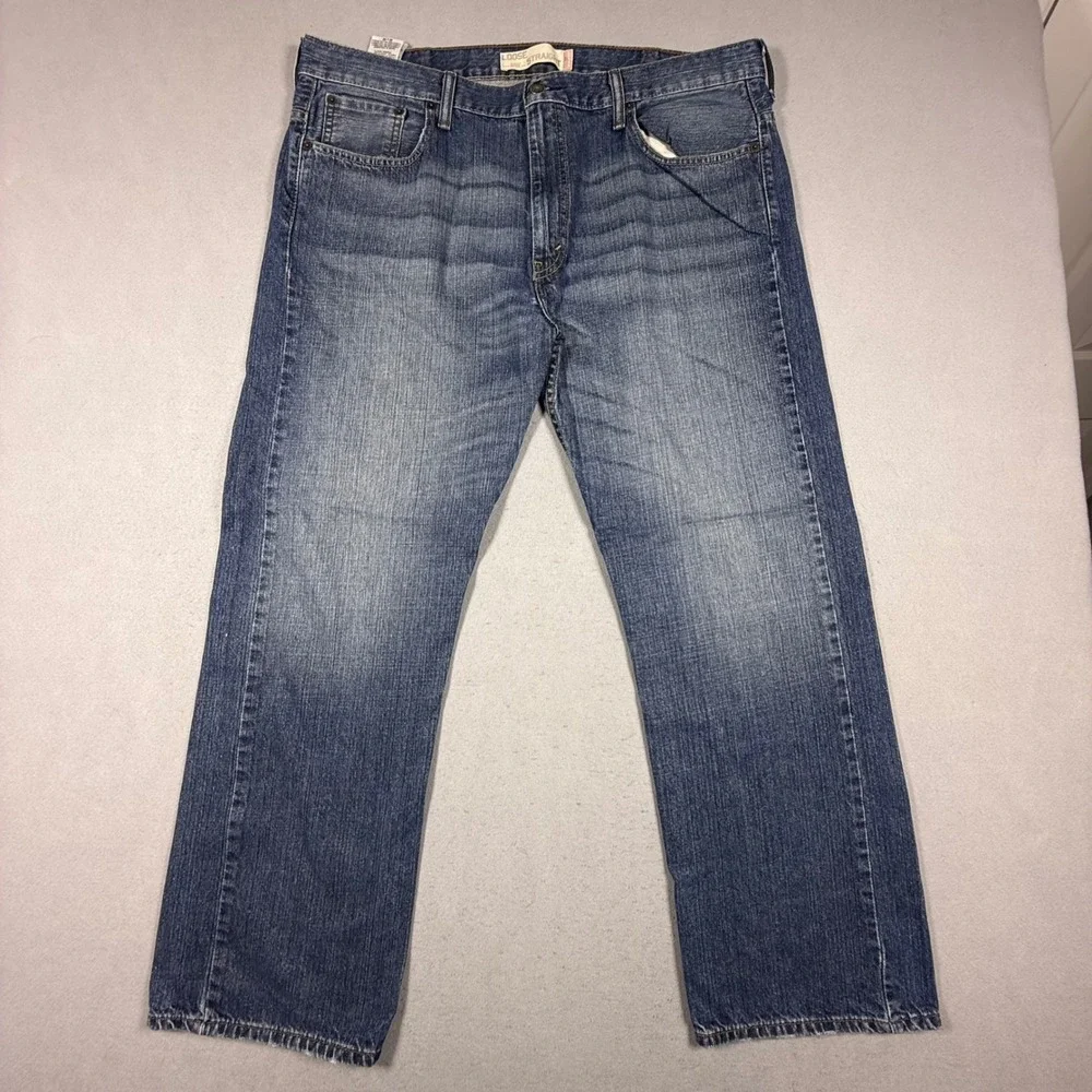 Levis 569 Loose Straight Jeans Mens 40x32 Blue Denim Medium Wash Classic Y2K